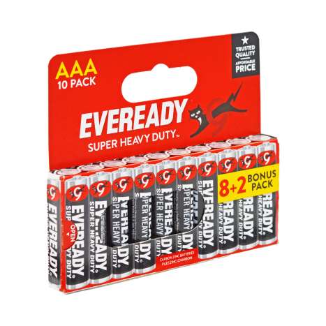 Eveready Super Heavy Duty Batteries 10 Pack - AAA