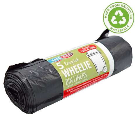 Safe Wrap Recycled Wheelie Bin Liners - Roll of 5