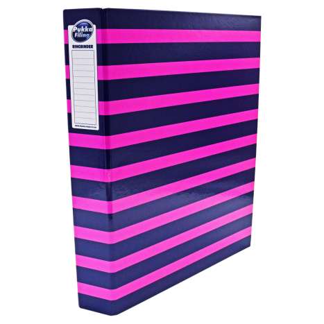 Pukka A4 Ring Binder - Navy / Pink Stripe
