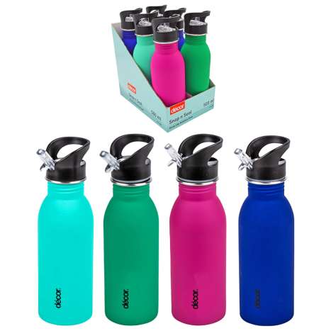 Décor Snap n Seal Soft Touch Stainless Steel Bottle 500ml
