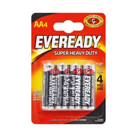 Eveready Super Heavy Duty AA Batteries 4 Pack