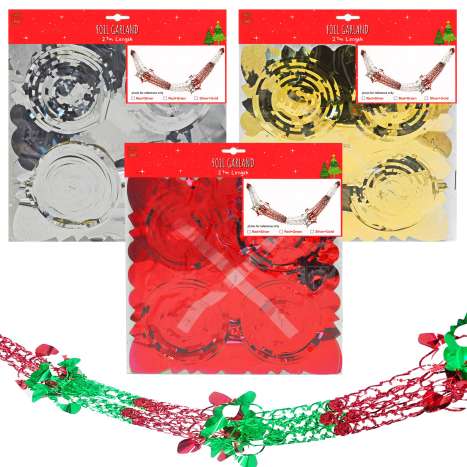 Foil Garland 2.7M - Assorted Colours