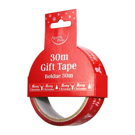 Merry Christmas Printed Gift Tape 30M