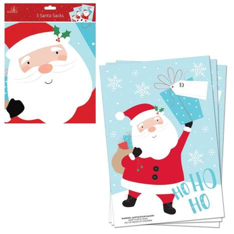 Giant Santa Sack (75cm x 50cm) - 3 Pack