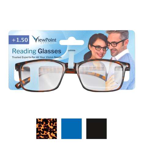 ViewPoint Optical Unisex Reading Glasses +1.50 - Assorted Colours