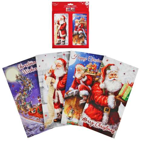 Christmas Money Wallets 4 Pack (Assorted) - Traditional Santa
