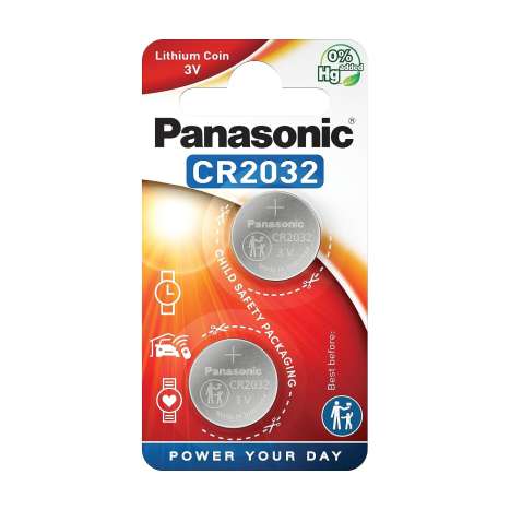 Panasonic CR2032 3V Batteries 2 Pack