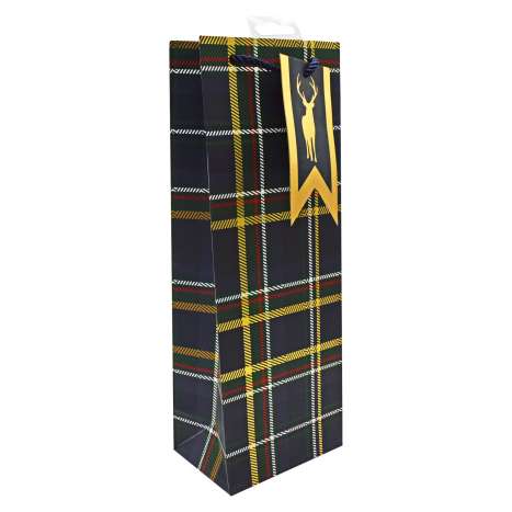 Bottle Bag - Navy Tartan