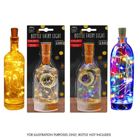 LED Bottle Fairy Lights (140cm) - Warm White / Multi-Coloured