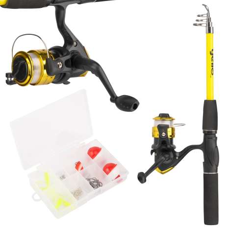 Yello Junior Telescopic Fishing Rod Set - Assorted Colours