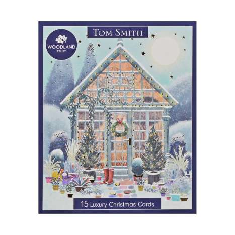 Tom Smith Luxury Boxed Christmas Cards 15 Pack - Garden