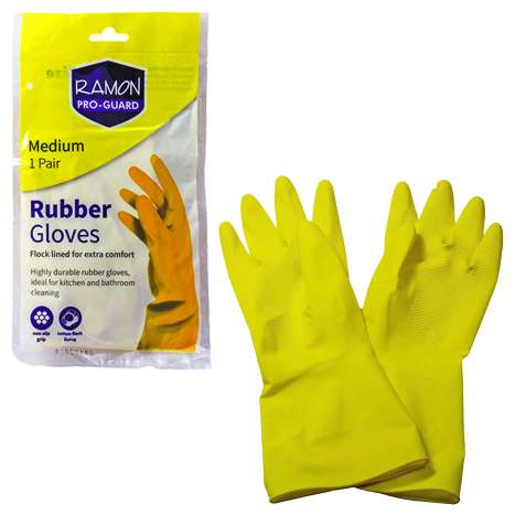 Ramon Pro Guard Yellow Rubber Gloves - Medium