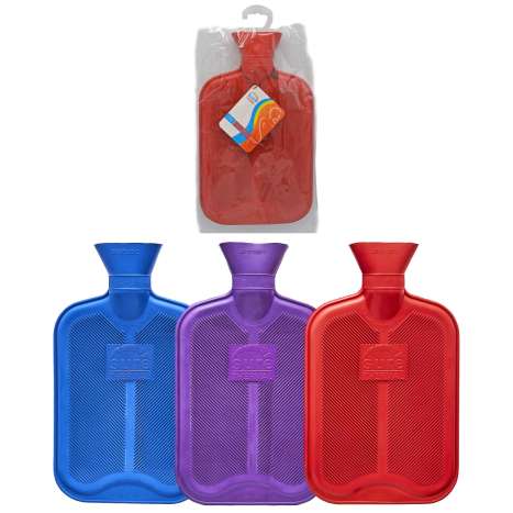 Sure Thermal Hot Water Bottle 2 Litre - Double Ribbed (Assorted Colours)