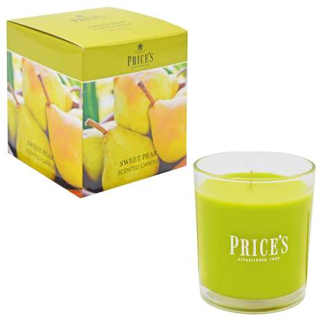 Price’s Scented Glass Candle (8cm) - Sweet Pear