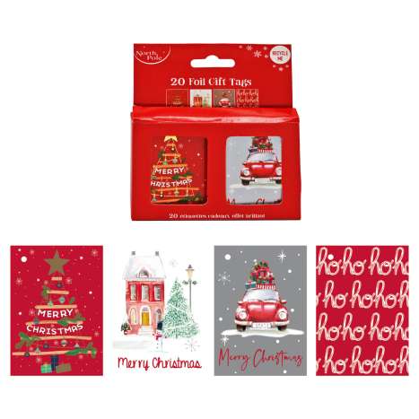 Christmas Gift Tags 20 Pack (Assorted) - Contemporary