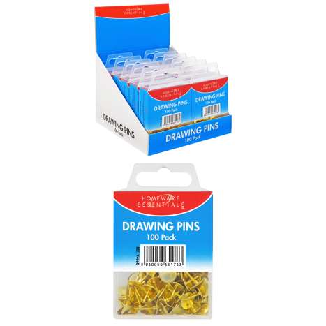 Homeware Essentials Drawing Pins 100 Pack