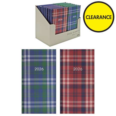 2026 Slimline Diary (16cm x 8.5cm) - Tartan