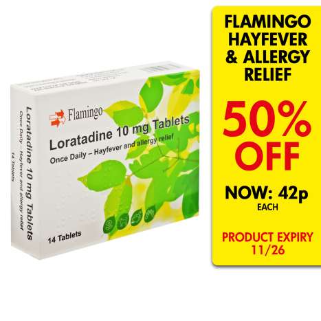 Flamingo Hayfever & Allergy Relief (10mg) Tablets [*Expiry Date: 11/2026*] 14 Pack - Loratadine