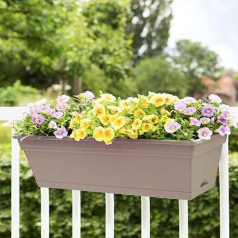 Florus Balcony Trough Planter Set (60cm) - Warm Taupe