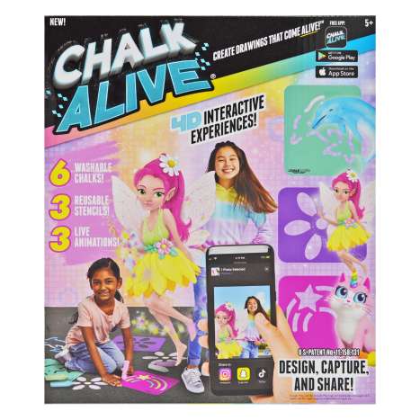 Chalk Alive 4D Interactive Chalk Art - Dolphin/Fairy/Kitten
