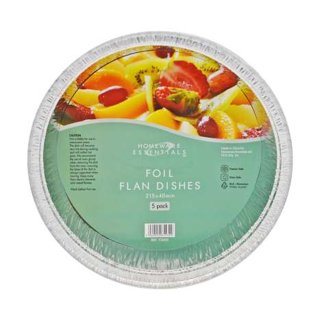 Homeware Essentials Large Foil Flan Dishes (21.5cm) 5 Pack