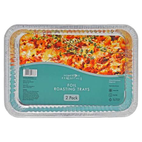 Homeware Essentials Foil Roasting Trays (31cm x 21cm) 2 Pack