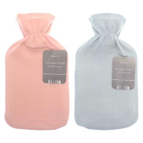 Country Club Hot Water Bottle (2L) with Fleece Cover - Assorted Colours