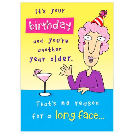 Garlanna Greeting Cards (Code 50) - Humour Long Face