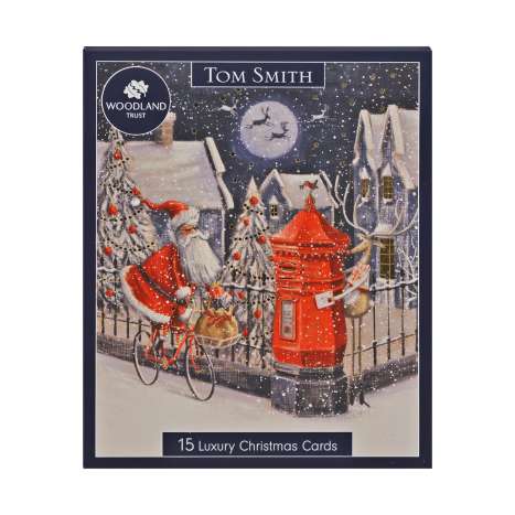 Tom Smith Luxury Boxed Christmas Cards 15 Pack - Santa