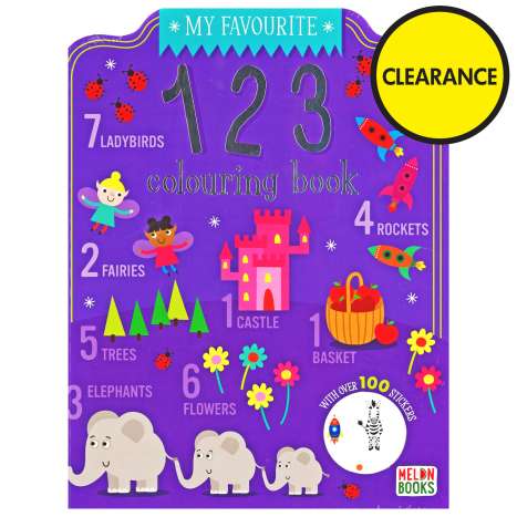 Colouring Book (72 Pages) + 100 Stickers - 123