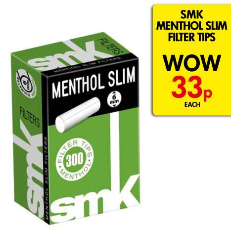 SMK (Slim) Filter Tips 300 Pack - Menthol