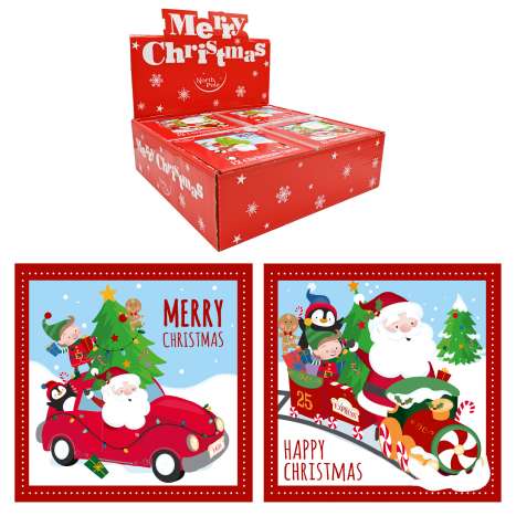 Boxed Christmas Cards In Display Box 12 Pack - Cute Characters