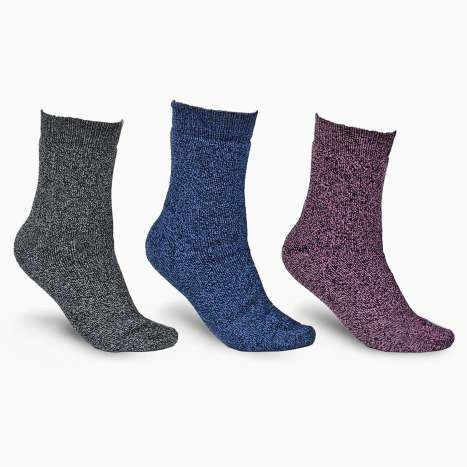 Storm Ridge Ladies Cushioned Boot Socks 3 Pack (Size: 4-7) - Assorted Colours
