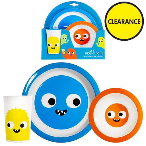 Sass & Belle Kids Monster Tableware Set
