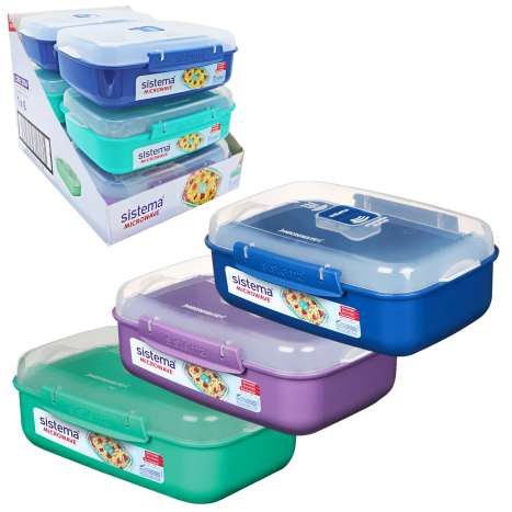 Sistema Rectangular Microwave Container 1.25L - Assorted Colours