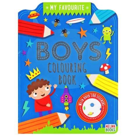 Colouring Book 72 Pages + 100 Stickers - Boys