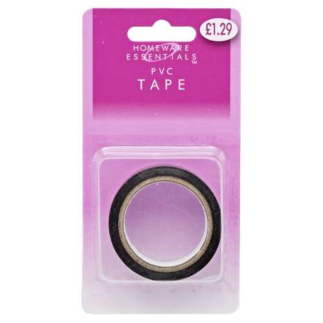 Homeware Essentials Black PVC Tape 19mm x 5M (HE16)