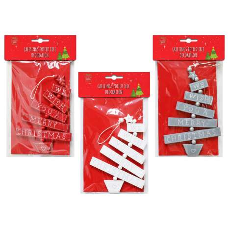 Greetings Potted Tree Decoration - Assorted Colours