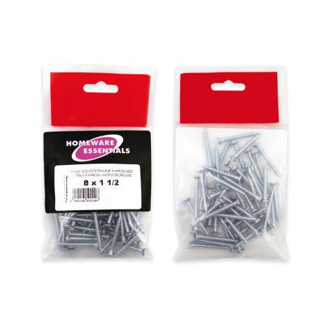 Homeware Essentials Pozi Countersunk Twinthread Wood Screws (8mm x 1 1/2'')