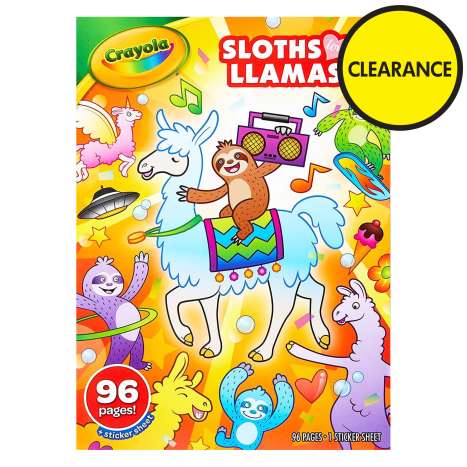 Crayola Sloths & Llamas Colouring Book 96 Pages