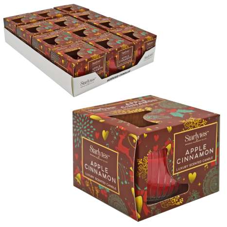 Starlytes Luxury Scented Glass Candle (85g) - Apple Cinnamon