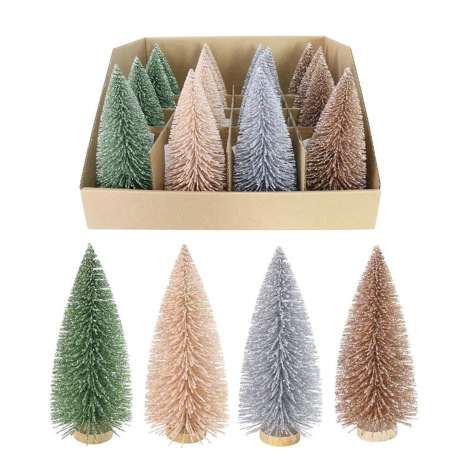 Glitter Spiky Tree on a Stand 14cm - Assorted Colours