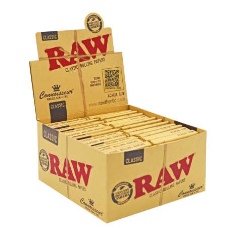 RAW Classic Connoisseur (Slim) Rolling Papers & Filter Tips 32 Pack - King Size