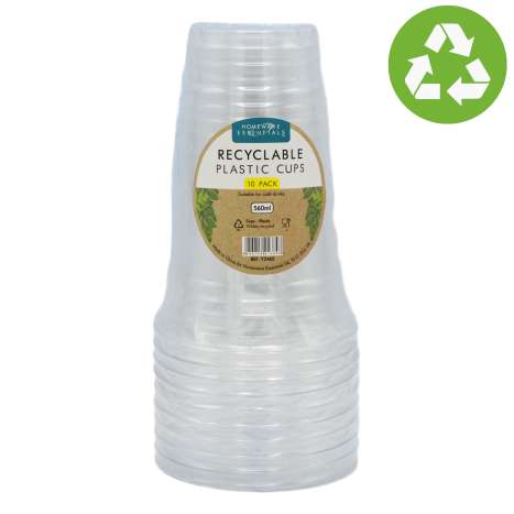 Homeware Essentials Recyclable Plastic Tumblers (560ml) 10 Pack