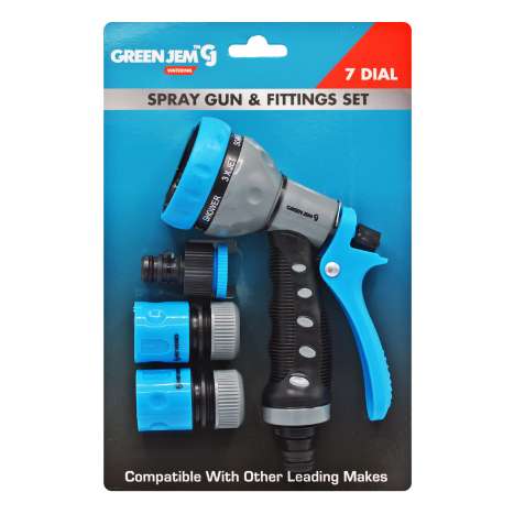 Green Jem 7 Dial Spray Gun & Fittings Set