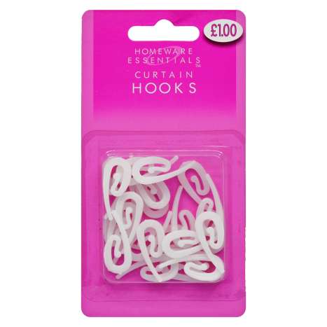 Homeware Essentials Curtain Hooks 24 Pack (HE26)