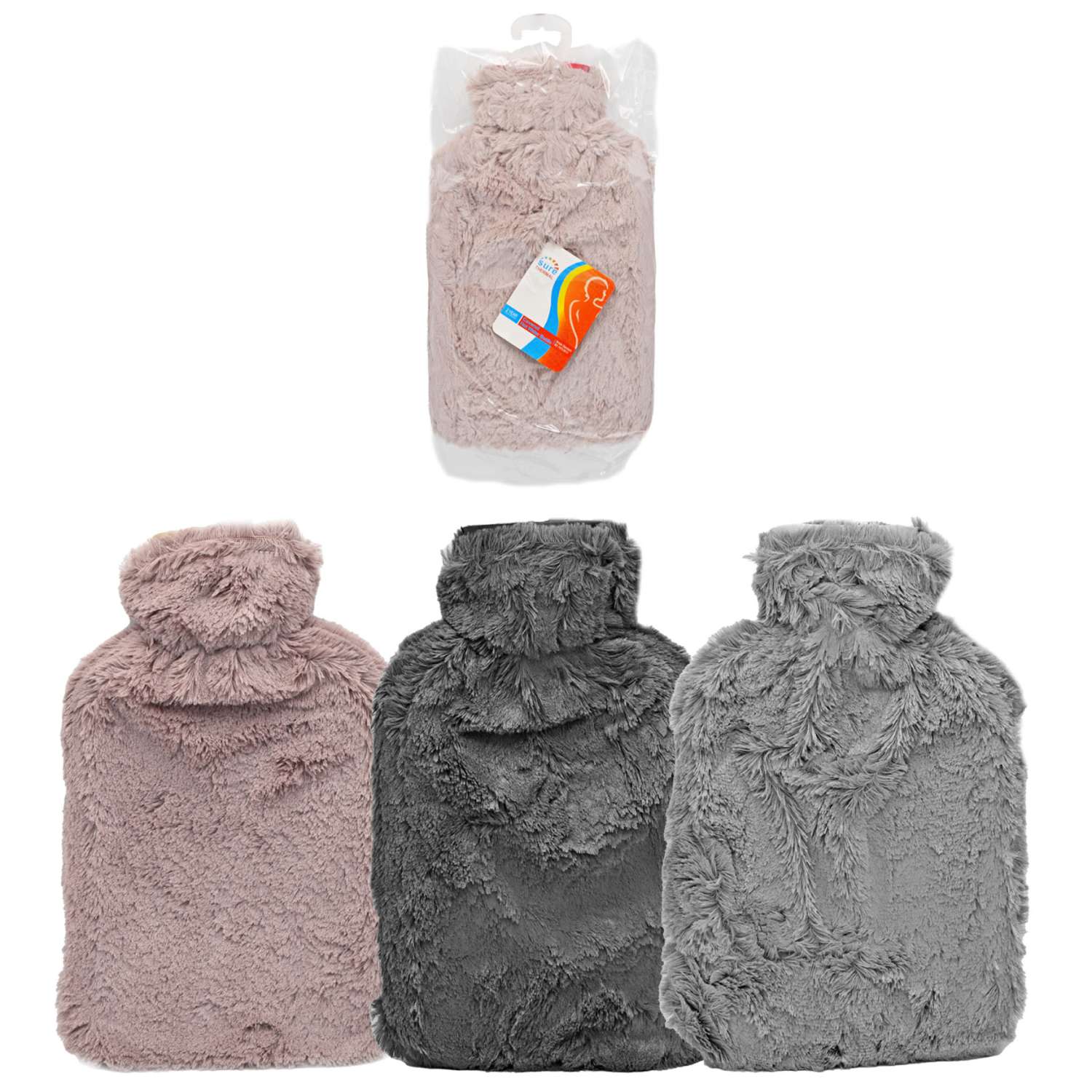 Wholesale Sure Thermal Hot Water Bottle 2 Litre with Faux Fur Cover