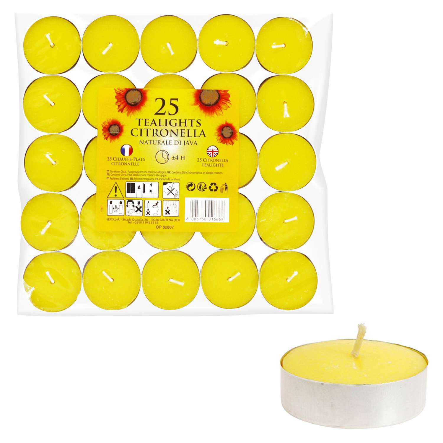 Wholesale Citronella Tealight Candles 25 Pack Homeware Essentials