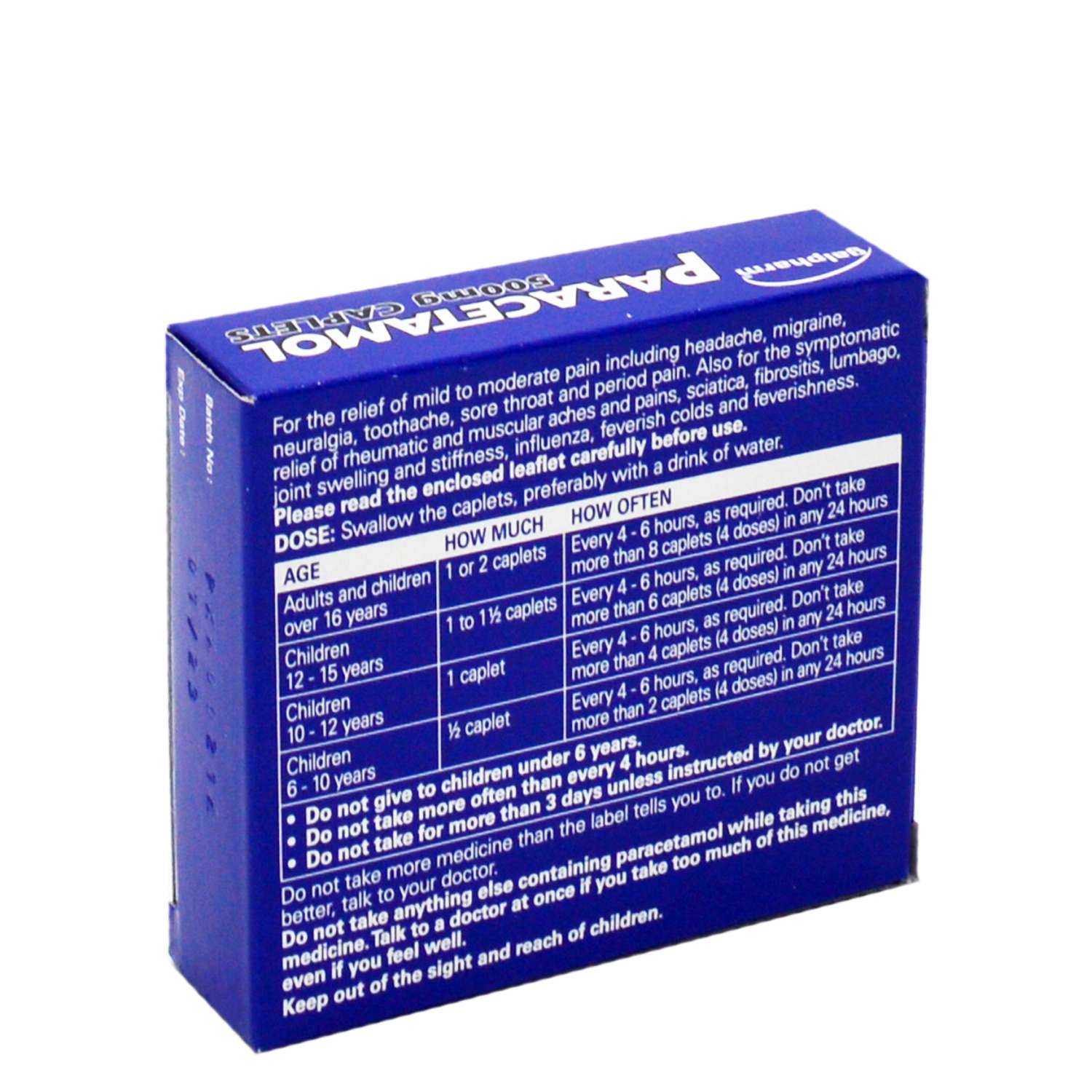Wholesale Galpharm Paracetamol 500mg Caplets 16 Pack - Homeware Essentials