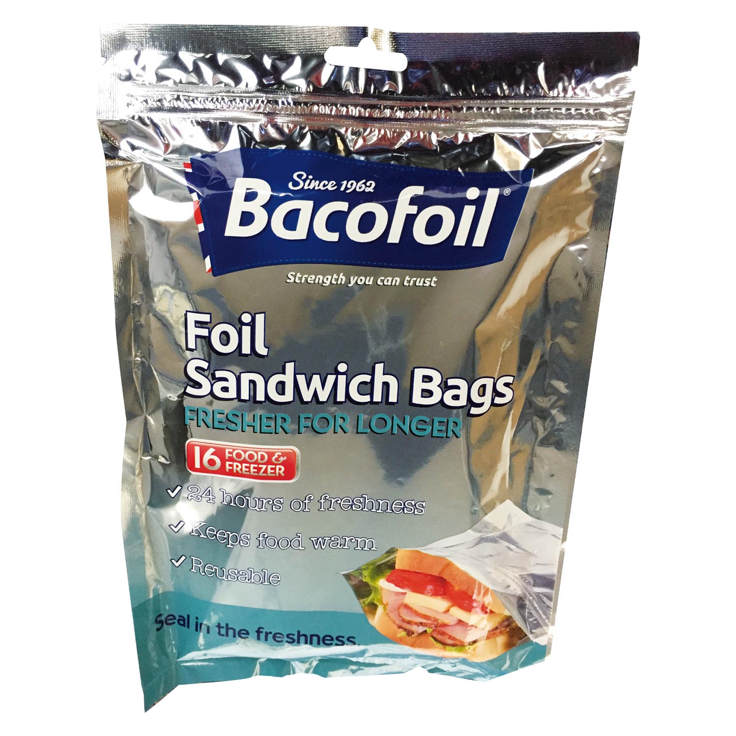 Baco foil sandwich bags 16 lrg 200 x 180mm Homeware Essentials